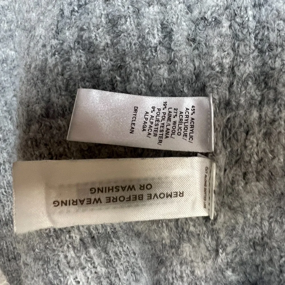 Lou & Grey Open‎ Front Cardigan Sweater Womens XS Gray Wool Alpaca Blend Shawl - Picture 7 of 7